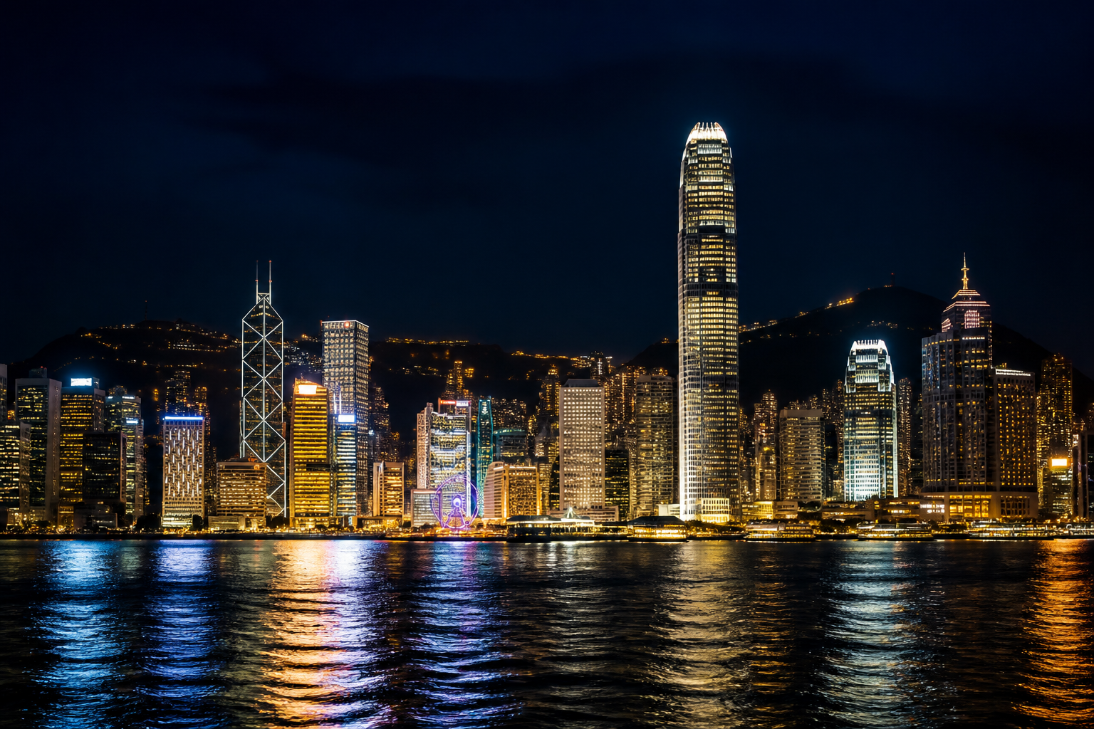 Hong Kong skyline at night